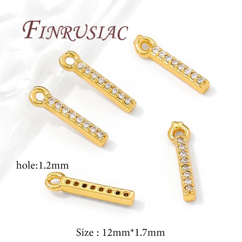 18K Gold Plated Brass with Zircon Charms For Jewelry,DIY Earrings Making Accessories,Fashion Pendants For Necklaces Findings