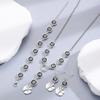 Fashionable Square Black Diamond Necklace Set Simple Geometric Inlay Splice Earrings Bracelet Necklace Jewelry Accessories Gifts