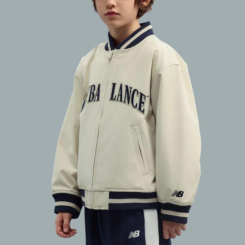 New Balance Baseball Jacket Light Beige Children Aged 3 7 Years Old 7AF1E013-LBG