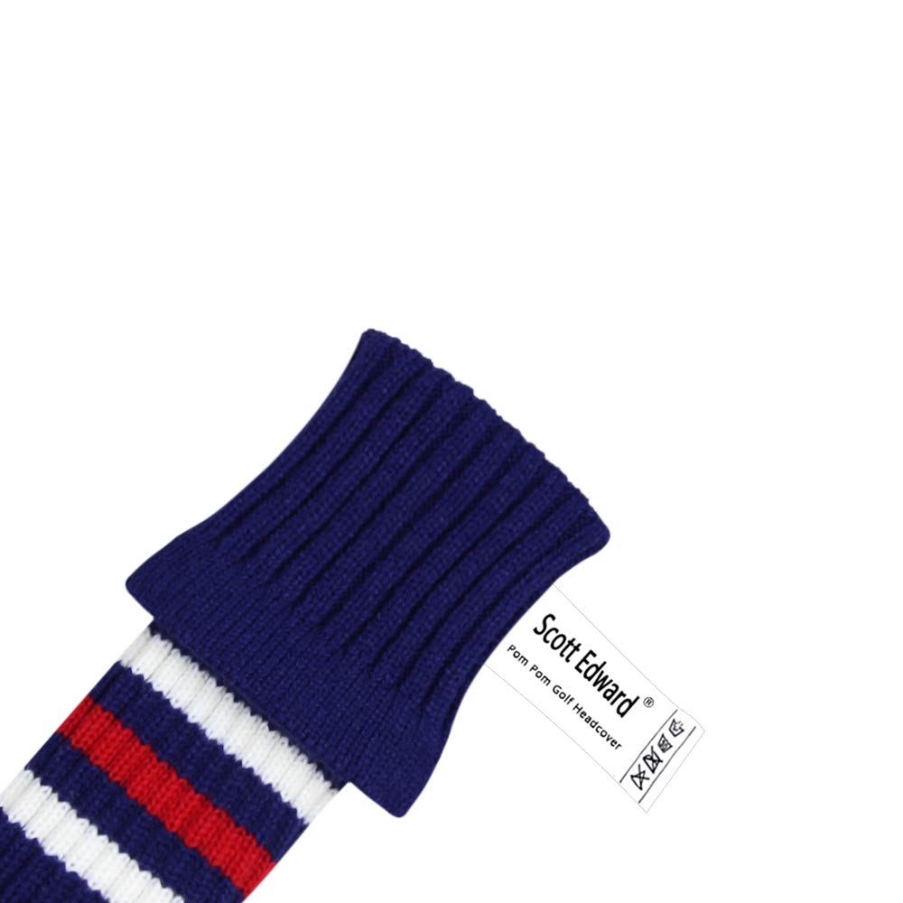 Scott Edward 4 Piece Knit Golf Head Cover Set Handcrafted for Driver and Lane Woods with Long Neck Golf Club Head Covers In a Variety of Colors