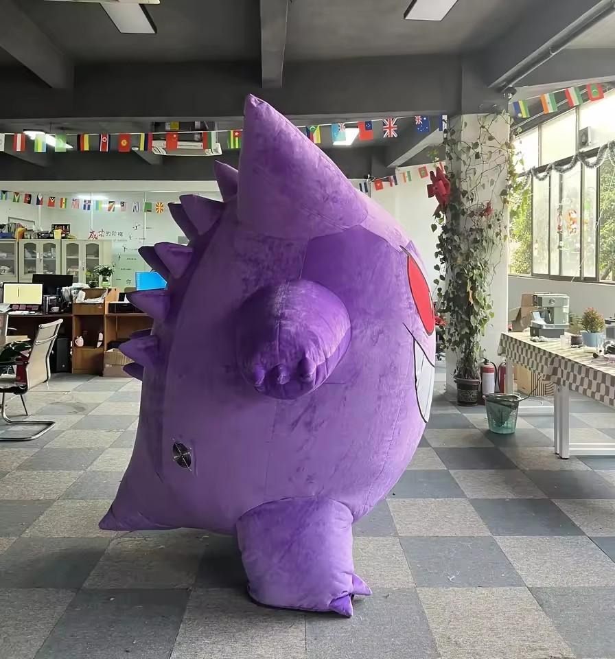 New 2M/2.6M Giant Inflatable Gengar Mascot Costume Purple Monster Suit Halloween Christmas Fancy Party Adult Outfit Cosplay Gift