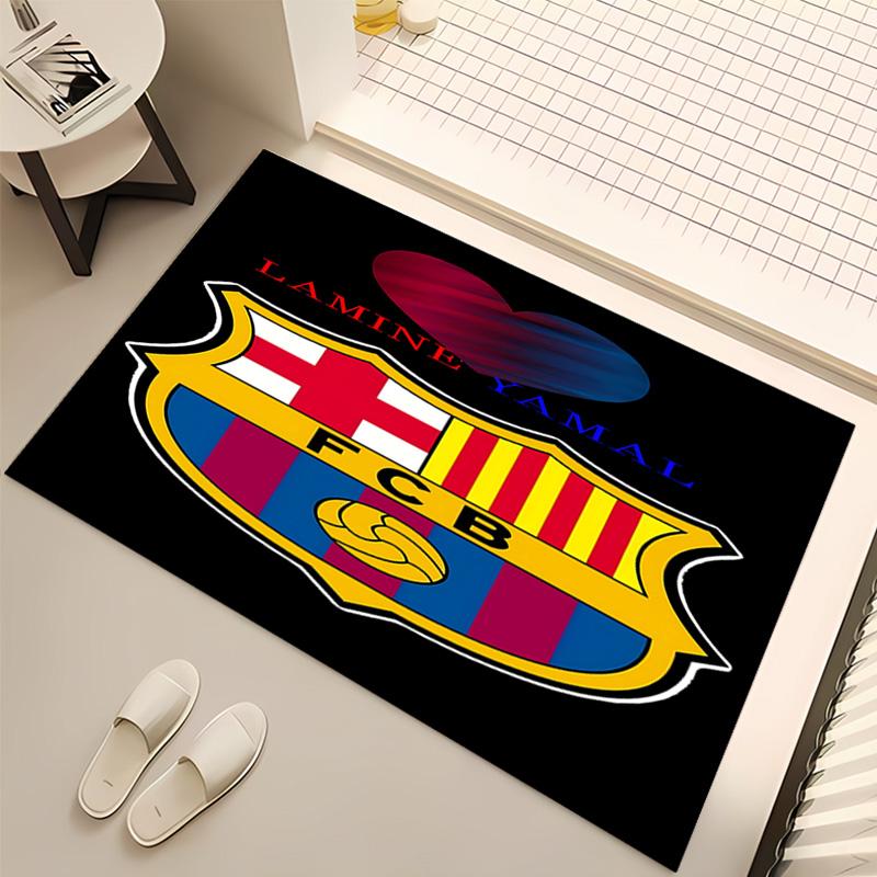 1pc FC Barcelona Print Area Rug - Soft, Washable Non-Slip Indoor Mat, Living Room, Home Office Decorative Rug,Office Decorative