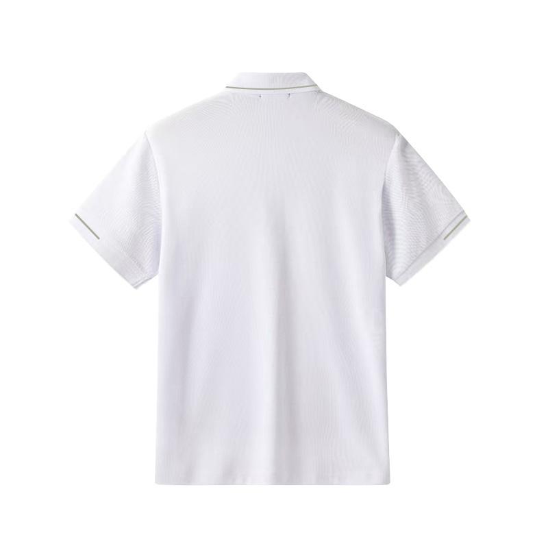 Li Ning Logo Cotton Breathable Solid Color College Style Sports Casual Short Sleeve Polo Shirt Unisex Polo Shirts LSKS110-2