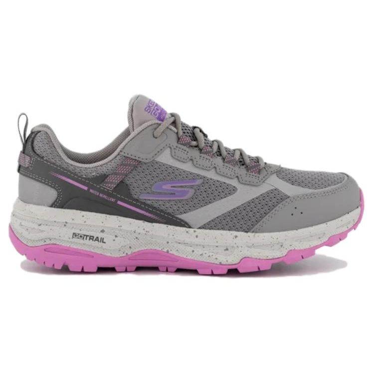 Skechers Comfortable Shock Absorbing Lightweight Low Top Running Shoes Women sneaker Gray Purple 128221C-GYPK
