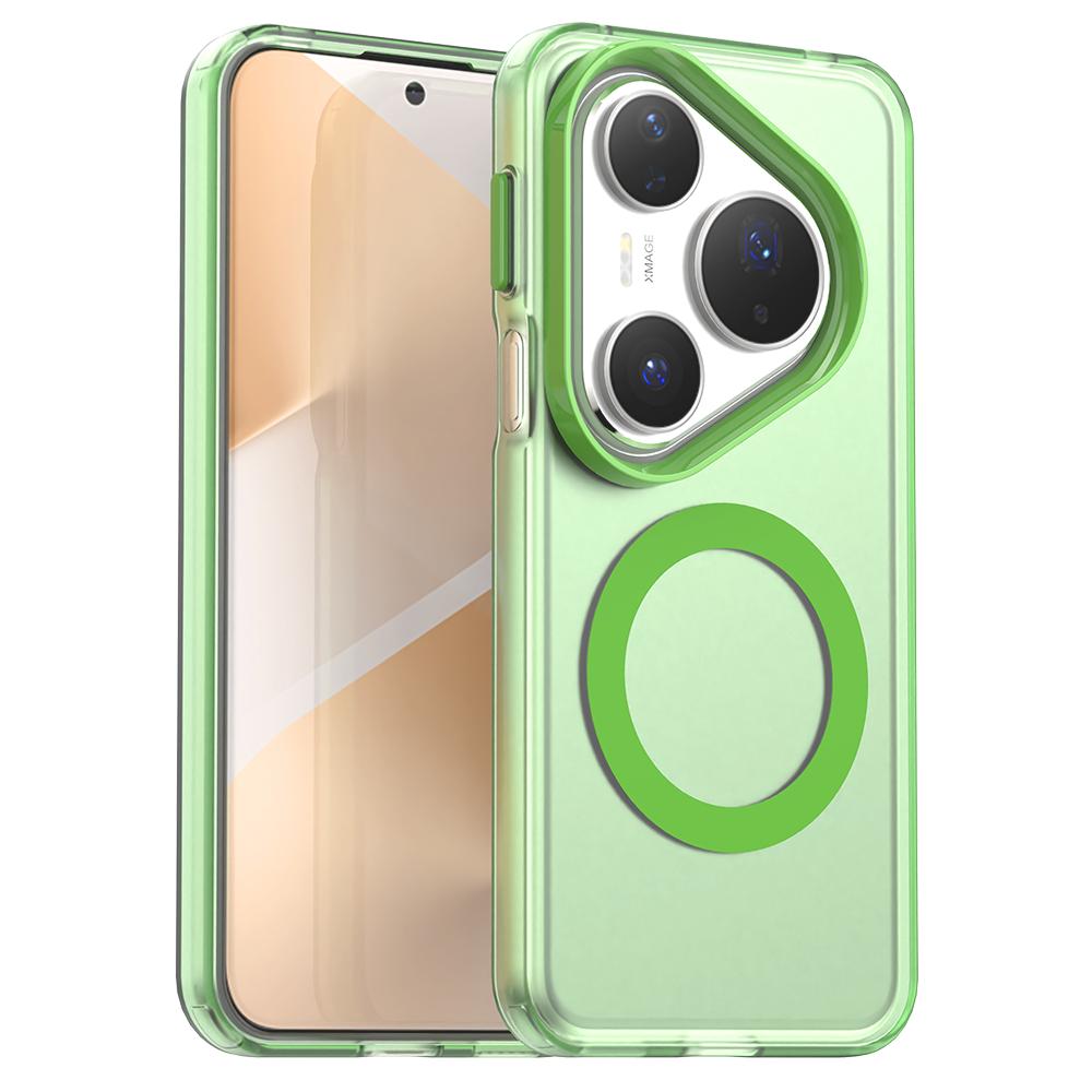Magnetic Wireless Charging Case For Huawei Pura 80 Pro 80 Ultra P80 5G Cover Candy Colors Transparent Back Shell Fundas Coque