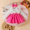 Girls' Long Sleeve Dress & Headband Set with 3D Flowers