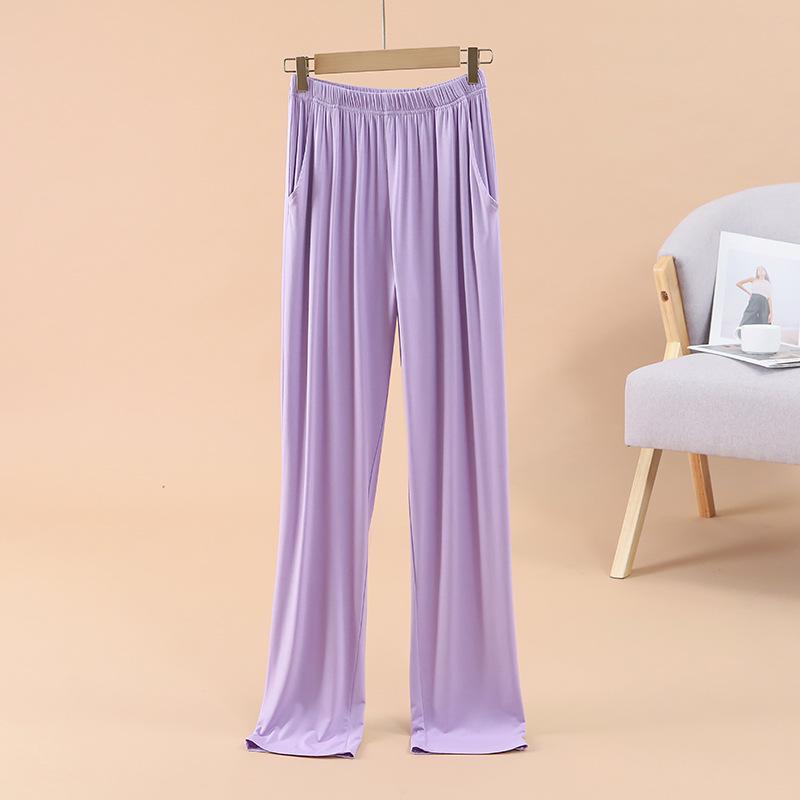 Damen Modal Locker Fallende Pyjamahose - Große Größe, Dünne Eisseide, Lässige Frühling/Sommer Hose