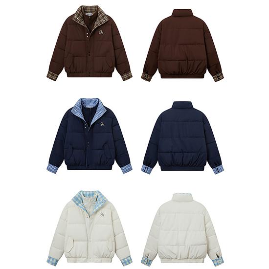 Winter Double-layer Collar Fake Two-piece Cotton Jacket, Women's Versatile Patchwork, Student Loose Warm Jacket