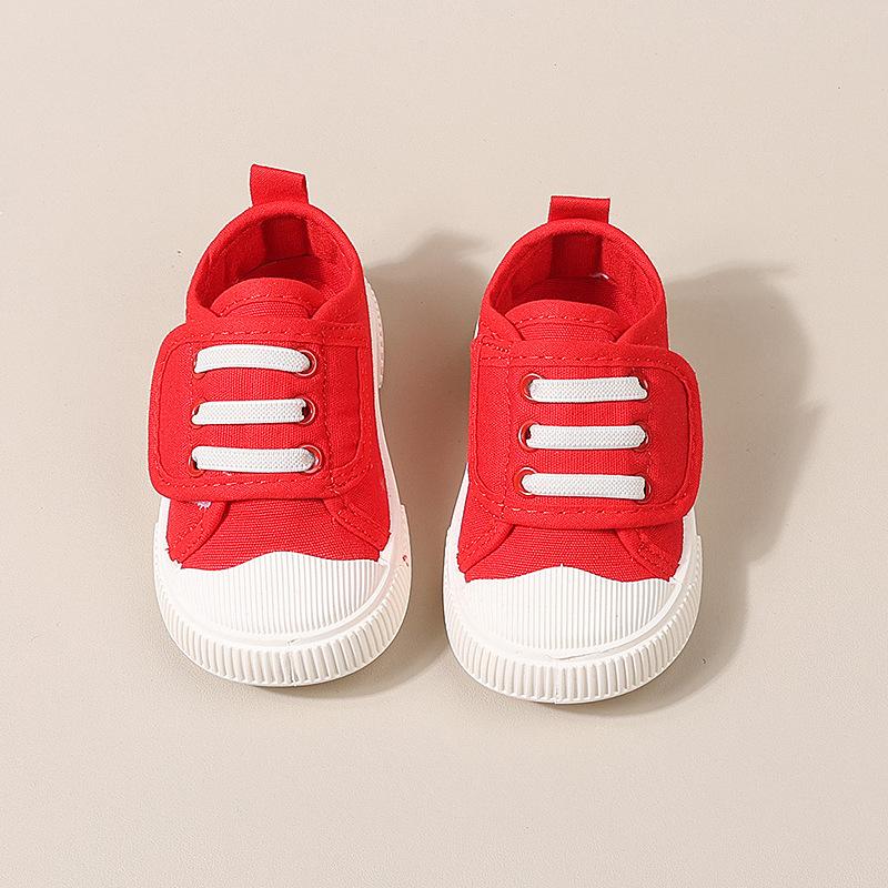 Children's canvas shoes, baby spring-autumn breathable shoes, fashionable non-slip velcro boys' canvas shoes, girls' cloth shoes, soft sole