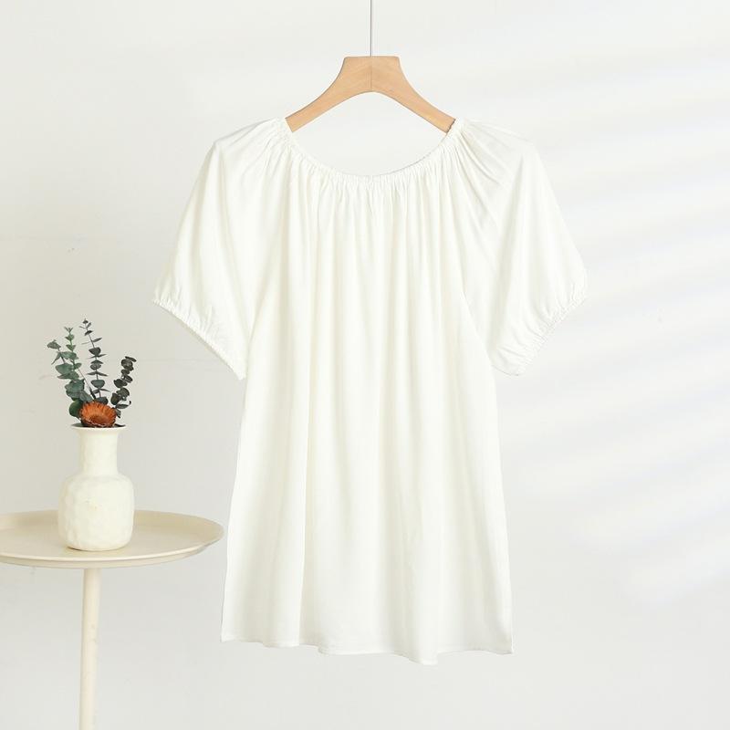 A One-shoulder Short-sleeved T-shirt for Women In Summer, A Thin, Floral, Large-sized, Slimming, Casual Base Layer