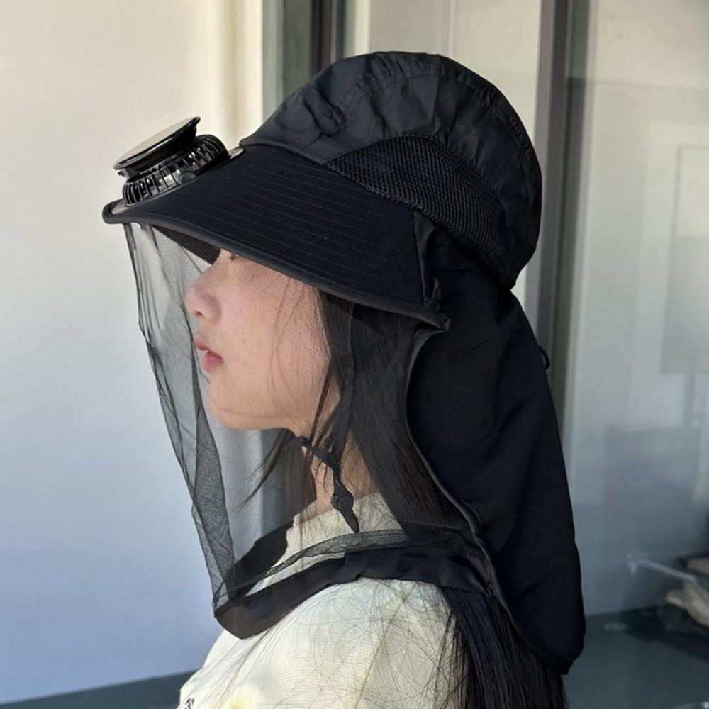 

Mosquito-proof Anti UV Sunshade Cap Breathable USB Charging Hat for 3.7V 300mAh Summer