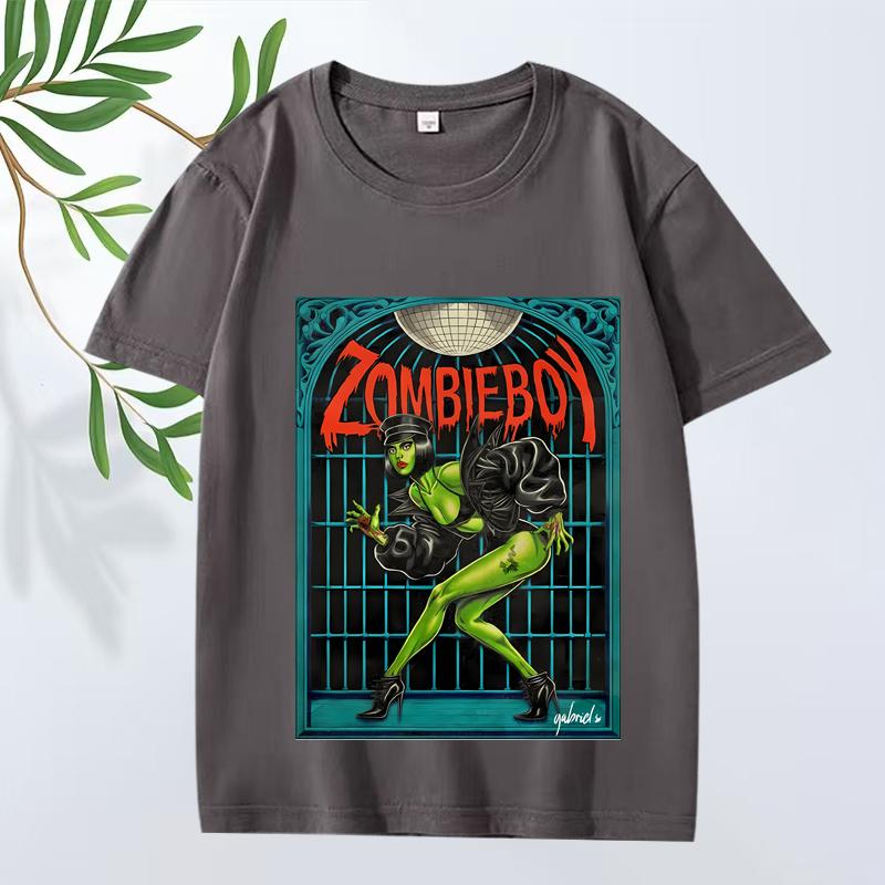 Zombieboy Essential graphics T Shirt men women Oversized 100% Cotton streetwear short sleeve Summer print Unisextops