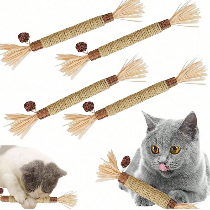 Cat Toys Cat Wooden Polygonum Teeth Grinding Stick Kitten Self Fun Worms Gall Fruit Teasing Stick Teeth Cleaning Pet Supplies Wooden Heavenly Fire