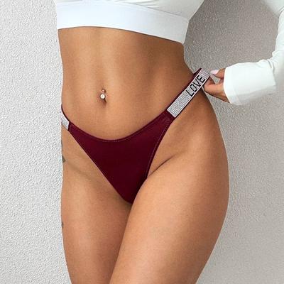 Bayan İlkbahar ve Yaz Harf Matkap Seksi Fitness Spor Tanga İç Çamaşırı