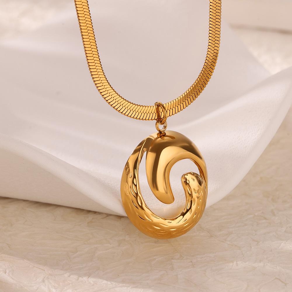 Punková Zlatá Barva Srdce Přívěsek Náhrdelník pro Ženy Nerezová Ocel OT Spona Korálkový Řetízek na Krk Choker Y2K Šperky Doplňky