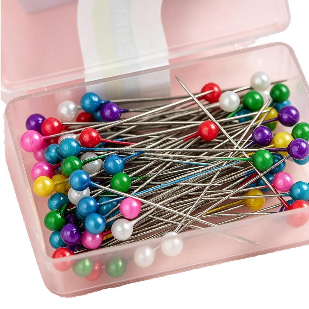 Sewing Pins 100 Piece 1.5in Pearlized Ball Head Quilting Straight Pins for Dressmaker DIY Crafts Jewelry Decoration Handmade