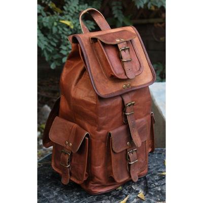 New Large Hiking Leather Back Pack Rucksack Travel Bag For Men's and Women's.