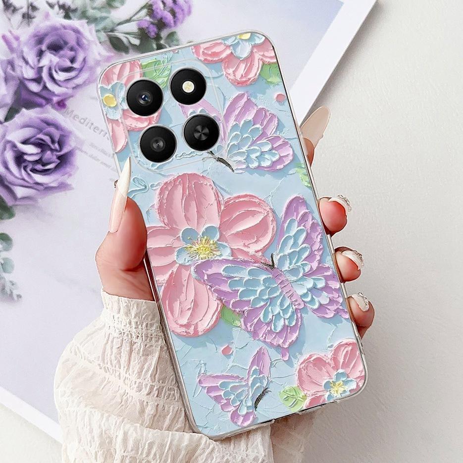 For Honor 400 Smart 5G Case LGN-NX1 Luxury Butterfly Painted Cover Soft Silicone Case For Honor X7d HonorX7d Honor400 Smart Bags