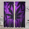 2pcs Classic Black Leaf Print Curtains – Light Filtering for Living Room & Adult Spaces   Fits Various Window Sizes