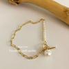 Dongdaemun Temperament Clavicle Chain Natural Special-shaped Pearl OT Buckle Chain Necklace Accessories Simple Necklace