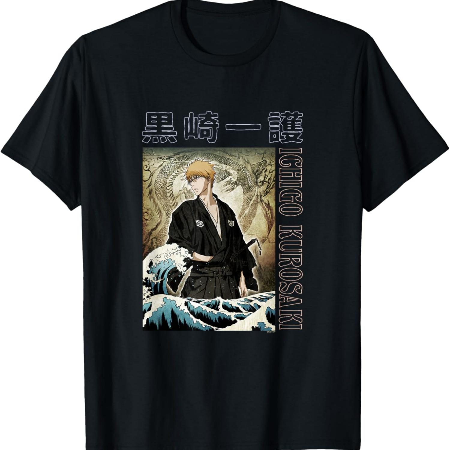 

Bleach Ichigo with Waves Anime T-Shirt XXXXXL чёрный