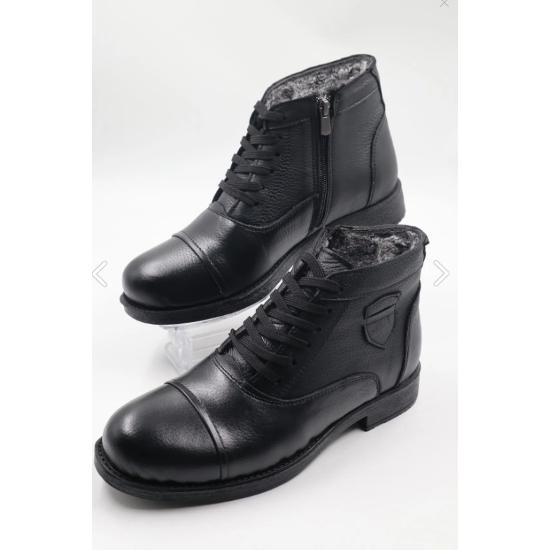 Men's 100% Real Genuine Leather Fur Lined Zippered Black Casual