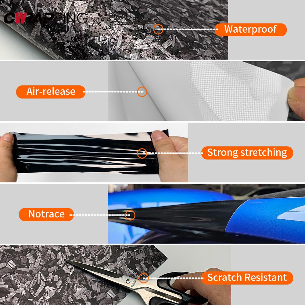 Forged Carbon Fiber Red Black Carbon Vinyl Wrap Films Self Adhesive DIY Vinyl Stickers for Car Motorcycle Modification Wrapping colore nero opaco