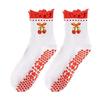 Cotton Pilates Socks Breathable Mid Tube Socks New Cherry Embroidery Socks