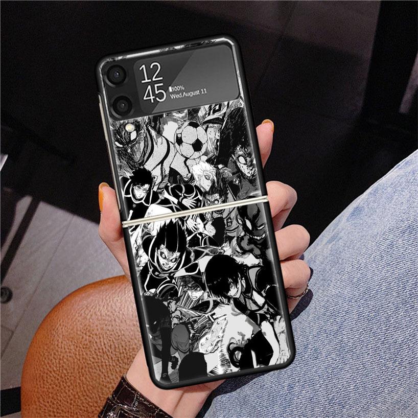 Blue Lock Football Anime Phone Case For Samsung Z Flip 7 6 5 4 3 Galaxy ZFlip7 ZFlip6 ZFlip5 ZFlip4 ZFlip3 5G Print Cover