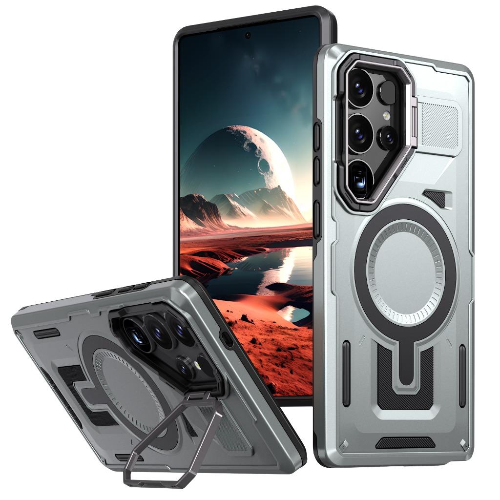 For MagSafe Magnetic Phone Case with Camera Frame Stand For Samsung Galaxy S26 Plus S25 S24 S23 FE S22 Ultra A56 A36 A26 A16 A06