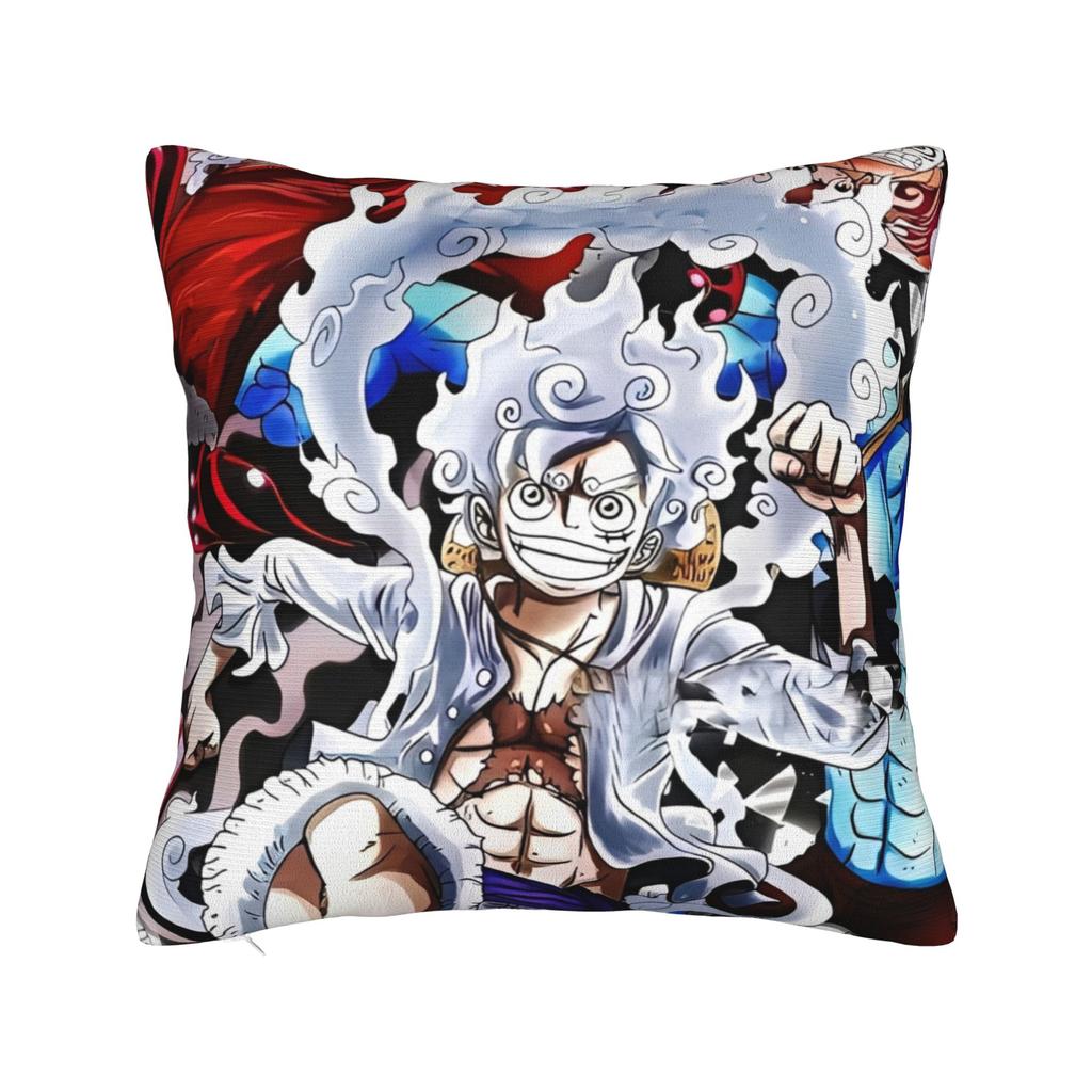 Luffy Anime  Skull Square Pillow Case  Cushion Cover Funny Zipper Decorative Pillowcover for Sofa Cm