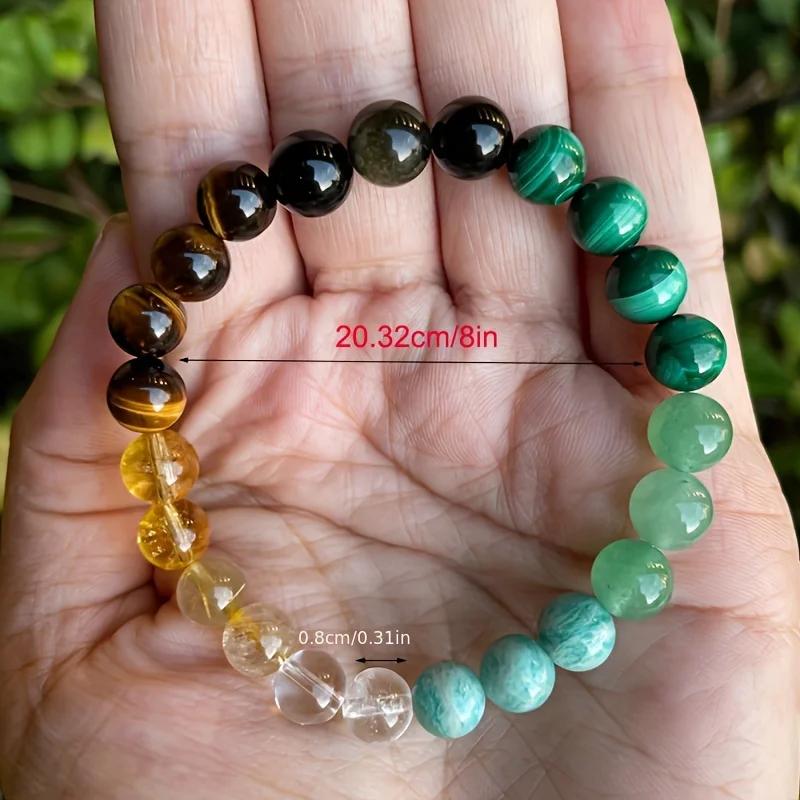 New Year Gift Bracelet 2025 Attracting Good Luck Money Health Green Peacock Stone Tiger Eye for Men And Women Christmas Jewelry