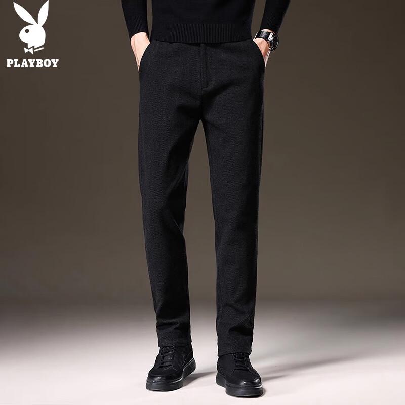 PLAYBOY Men's Autumn/Winter Straight Fit Casual Trousers