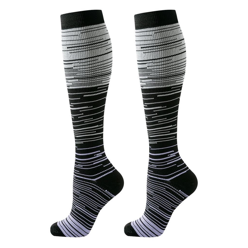 6-Pack Color Striped Compression Socks
