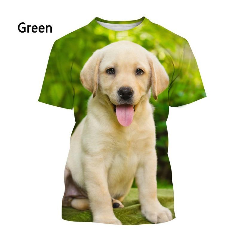 Labrador Retriever T-Shirt Sommermode Haustier Hund Herren Damen Casual Kurzarm 3D Druck T-Shirt