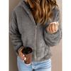 New Women's Casual Hooded Long Sleeve Pullover Solid Color Multicolor  Plush Jacket