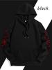 Men's Gothic Dragon Sword Hoodie Red Gold Dragon Graphic Black Streetwear Pullover Sweatshirt Hip Hop Sport Casual Top