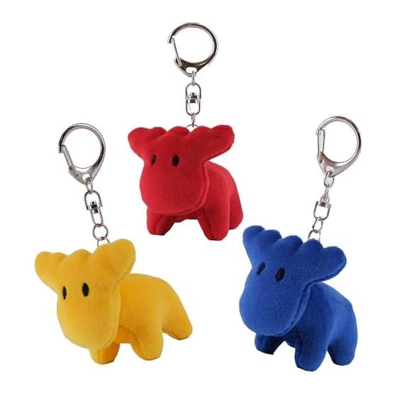 [Moz] MOZ moz stuffed toy charm 3-piece set (red, navy, dark yellow)