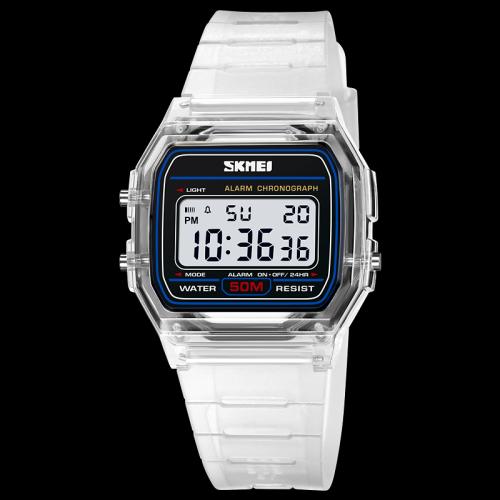 [JULIUS] JULIUS SKMEI Прозрачные квадратные цифровые часы на уретановом ремешке 2056 Black