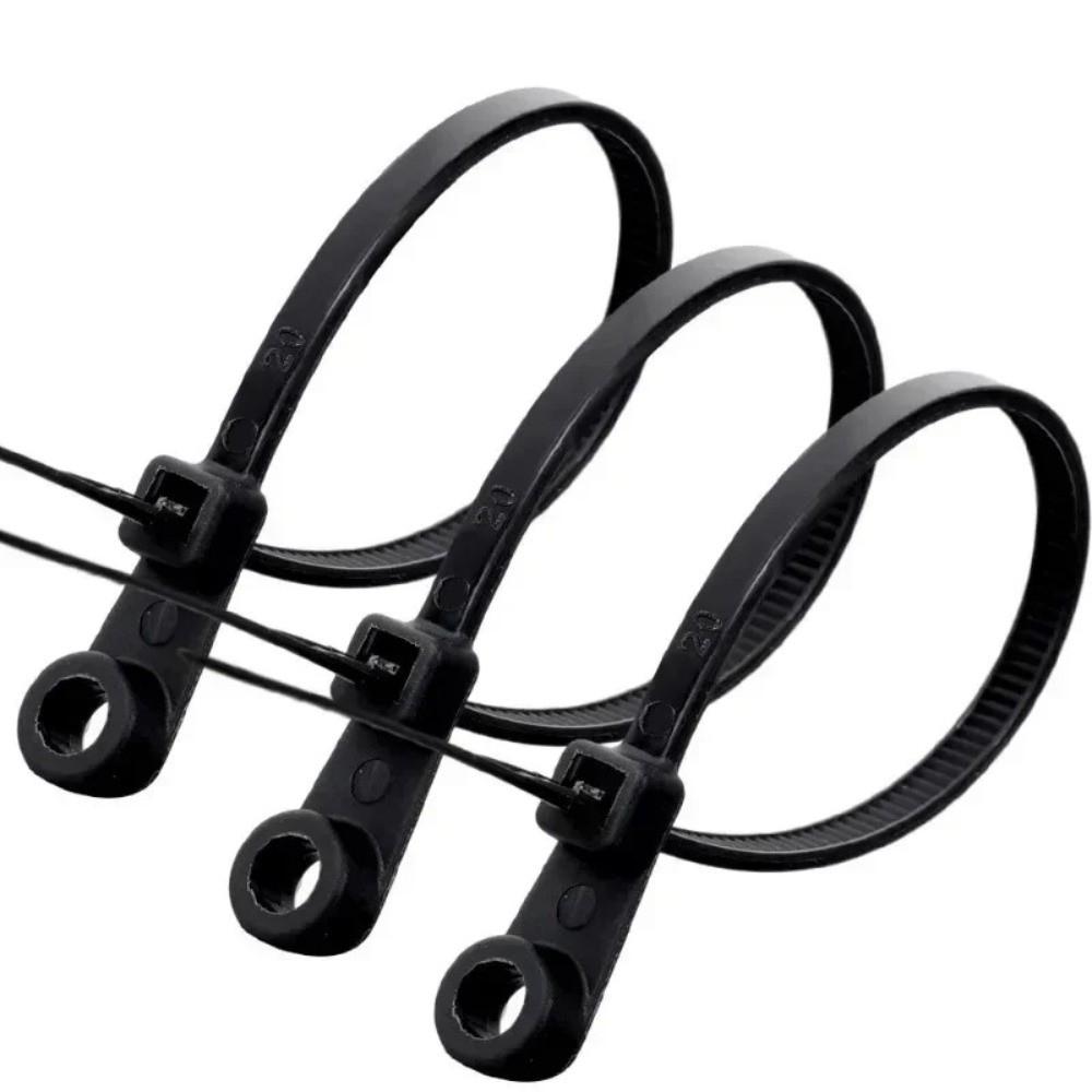 100pcs Self-Locking Screw Hole Cable Ties Heavy Duty Cord Zip Ties  Car Daily Repair