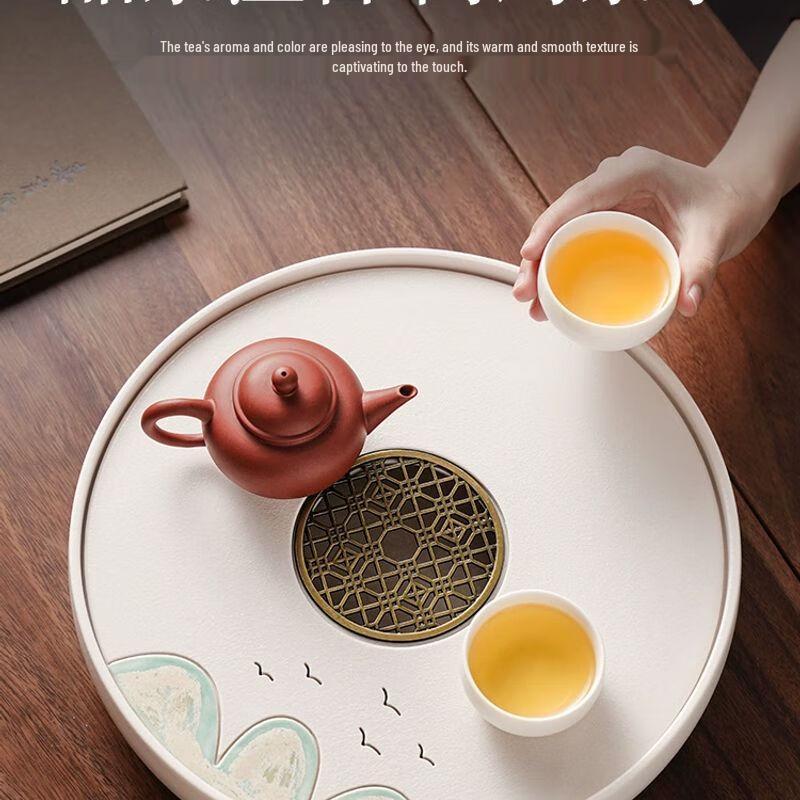Round Ceramic Tea Tray