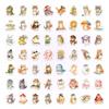 50 Hand-Painted Cartoon Cat Stickers Cute Wind Waterproof Hand Account Decorative Stickers Creative Children Stickers