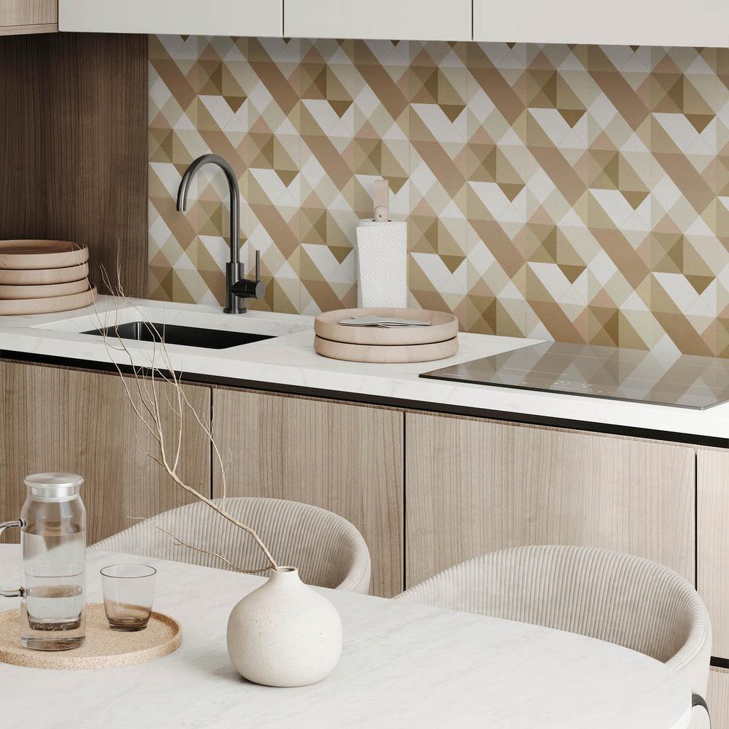 Self-Adhesive Vinyl Panel With Print 120x60 cm Geometry in Earthy Shades