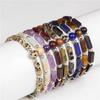 Square Natural Amethyst Bead Bracelet Womens Simple Fashion Bracelet Charm