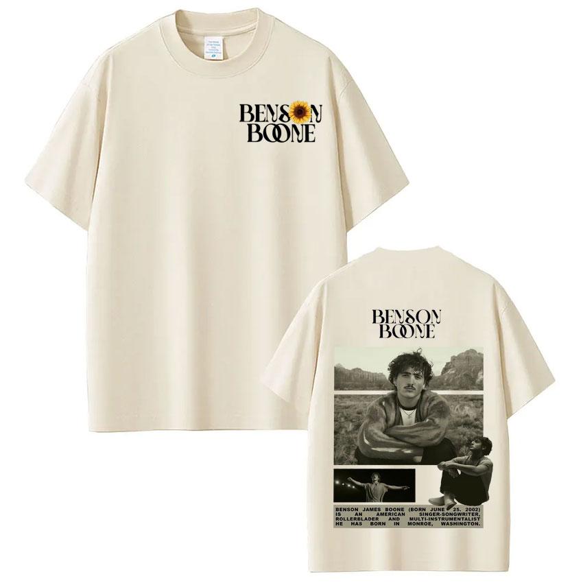 Benson Boone Retro Music Vintage Graphic Tees Men Women Short-sleeved Cotton Hip-hop T-shirts Summer Fashion Gothic Punk T-shirt