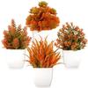 Top Quality Artificial Plants Autumn Potted Mini Ornaments Plastic Fake Flowers In Pot for Home Kitchen Room Fall Festival