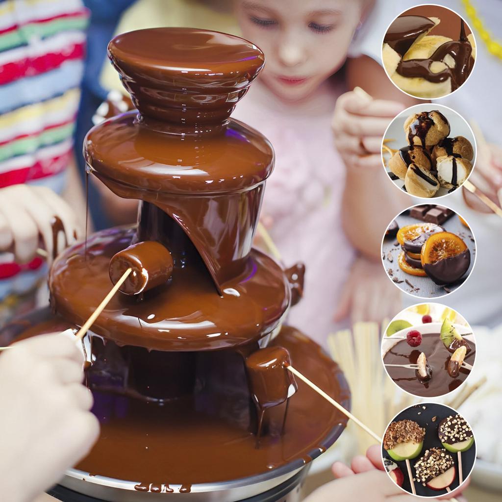 Čokoládová fontána 3-úrovňová syrová fontánová stroj Kapacita 10 oz čokolády Domáca elektrická čokoládová fondue fontána na sladkosti