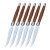 Jaswehome 4/6/24Pcs Wood Grain Dinnerware Serrated Steak Knives Set Full Tang Table Utensil Dinner Spoon Fork
