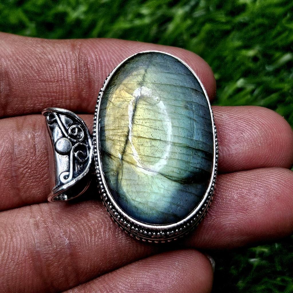 Natural Labradorite Pendant Sterling Silver Pendant Labradorite cabochon pendant oval shape Pendant Labradorite Handmade jewelry Gift for her