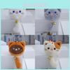 Adorable Cartoon Plush Cat Keychain Soft Pp Cotton Filling Cute Toy For Students